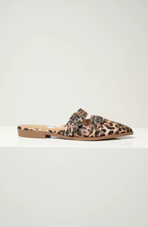 Animal print mules